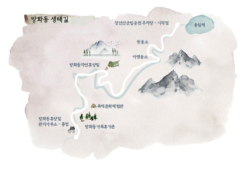 방화동 생태길 코스지도