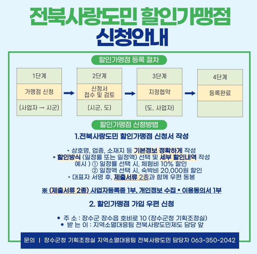 전북사랑도민 할인가맹점 신청 안내 사진