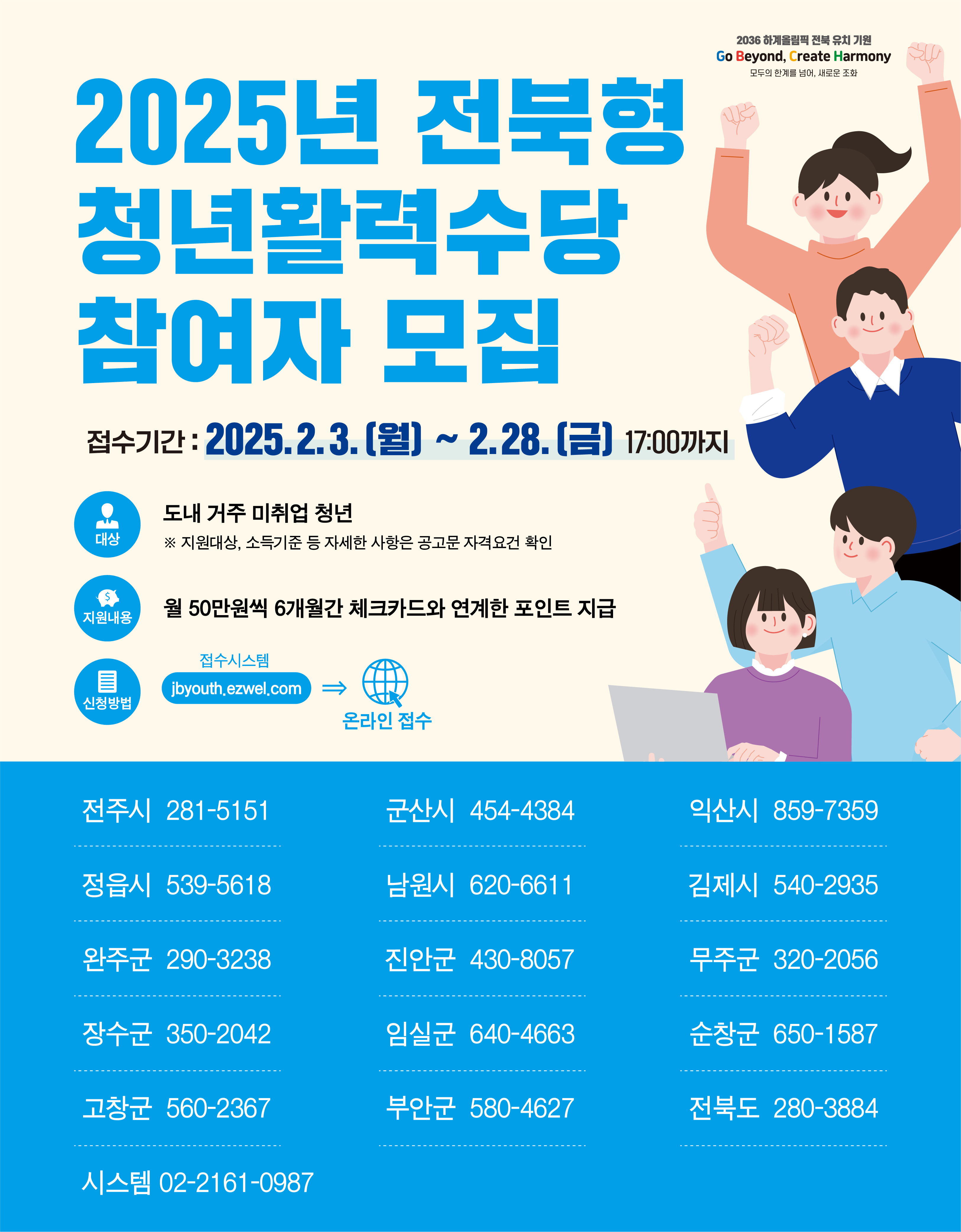 2025년 전북형 청년활력수당 지원사업 신청 안내 사진