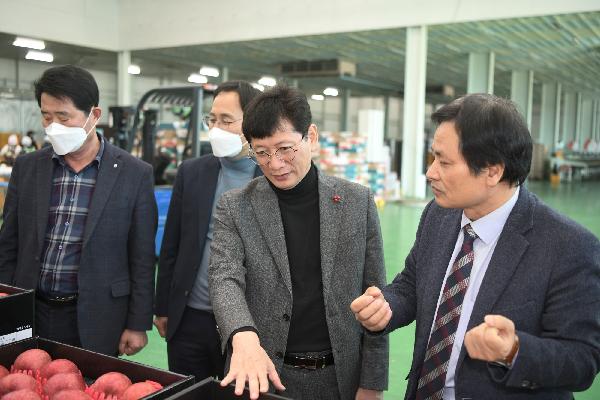 장수군수, 설명절 앞두고 APC 사과 수급 현장방문 대표사진