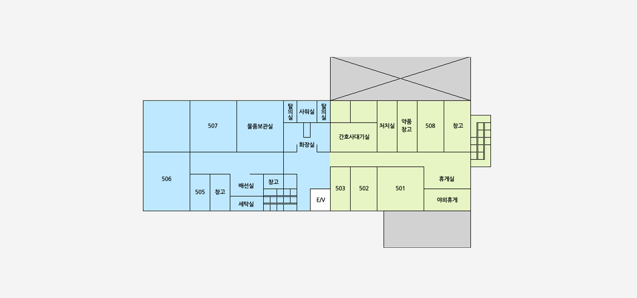 장수군보건의료원 신관4층 안내도입니다.