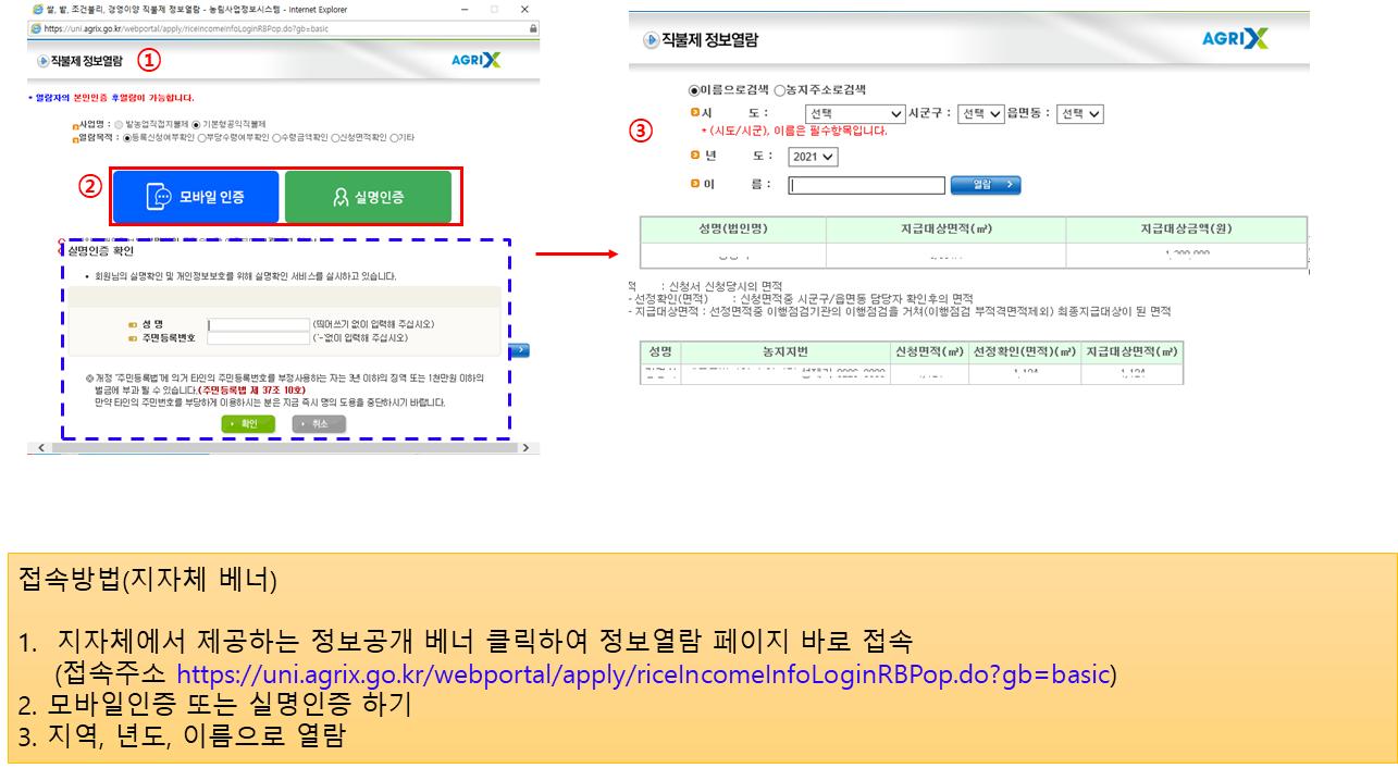 2022년 기본형 공익직불금 등록정보 공개 안내 사진(2)