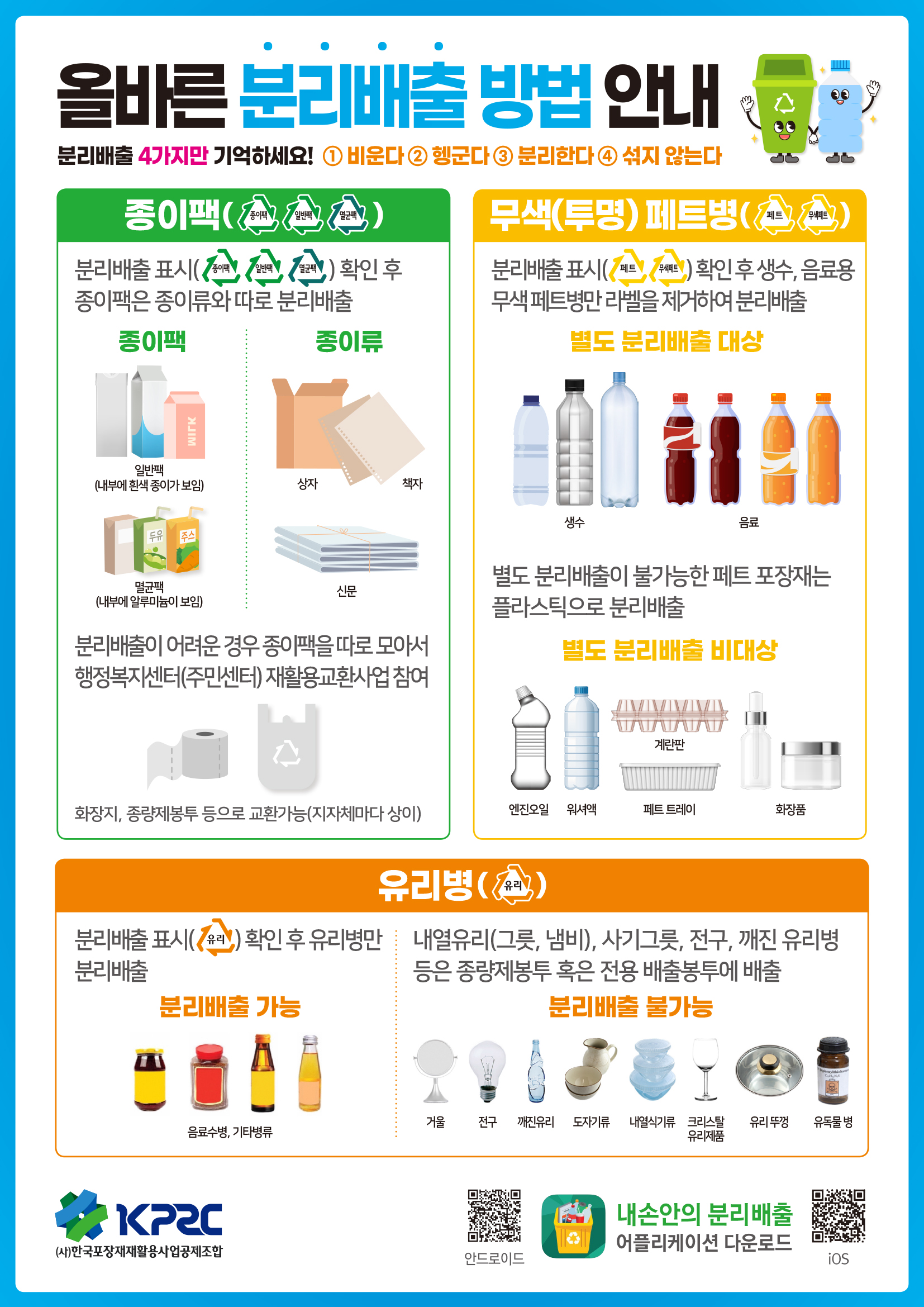 올바른 분리배출 방법 안내 포스터 홍보 사진